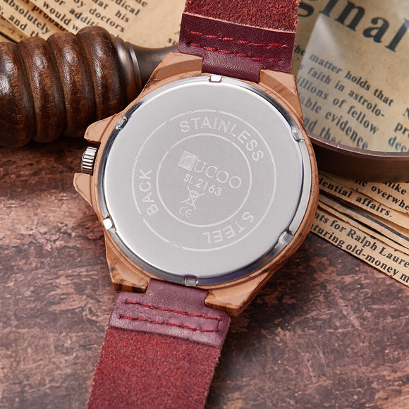 Creative Life Quartz Wooden Watches for Men and Women with Soft Leather Bands