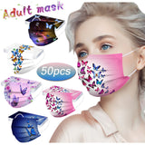 10/50pcs Adult Butterfly Print Face Mask Fashion Disposable Designer Mask