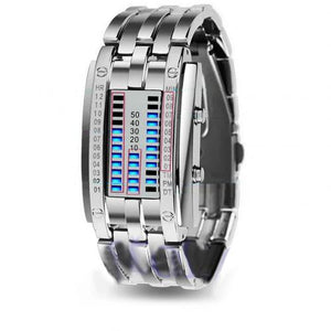 Quartz LED Chronograph Stainless Steel Watch for Men and Women