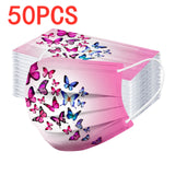 10/50pcs Adult Butterfly Print Face Mask Fashion Disposable Designer Mask