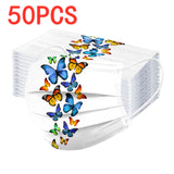 10/50pcs Adult Butterfly Print Face Mask Fashion Disposable Designer Mask