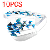 10/50pcs Adult Butterfly Print Face Mask Fashion Disposable Designer Mask