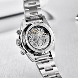 PAGANI Design Mechanical Skeleton, Stainless Steel Waterproof Watch for Men