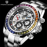 PAGANI Design Mechanical Skeleton, Stainless Steel Waterproof Watch for Men