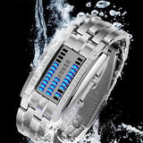 Quartz LED Chronograph Stainless Steel Watch for Men and Women