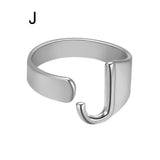 A - Z Letter Gold and Silver Initial Metal Rings