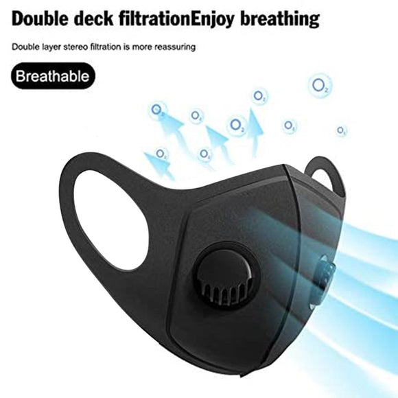 Windproof Foggy Haze Pollution Respirator Face Mask With Carbon Filter Protection